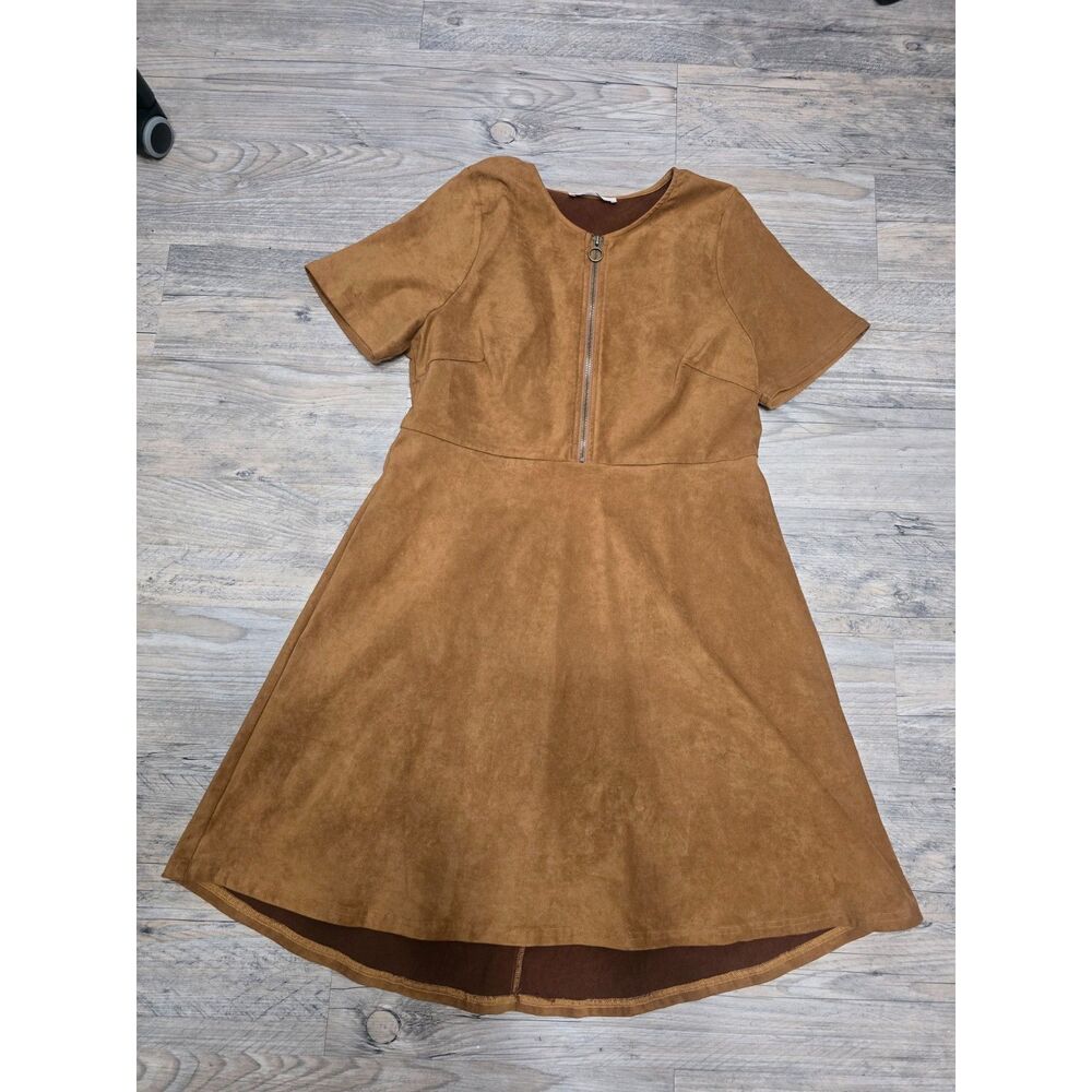 Altar’d State Brand, A Beautiful Soul, Tan Velvet/Faux Suede Dress sizes 16–20